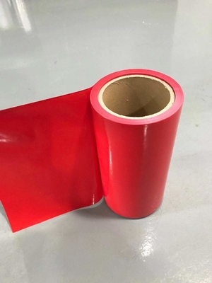 Film Rilis HDPE Warna Merah HDPE Silicone Dilapisi Rilis Liner Untuk Kaset Busa