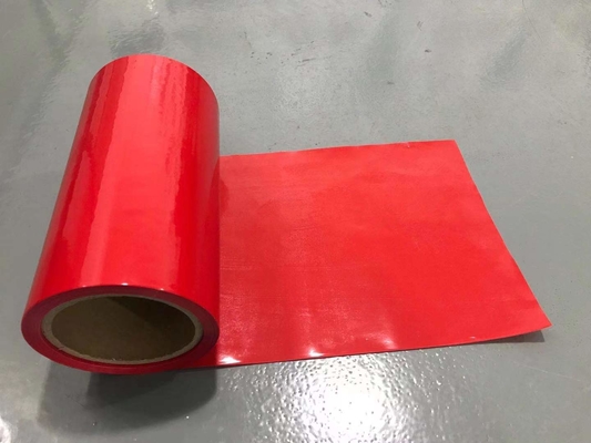 Film Rilis HDPE Warna Merah HDPE Silicone Dilapisi Rilis Liner Untuk Kaset Busa