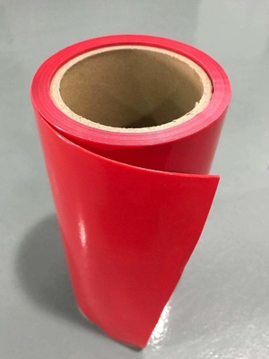 Film Rilis HDPE Warna Merah HDPE Silicone Dilapisi Rilis Liner Untuk Kaset Busa