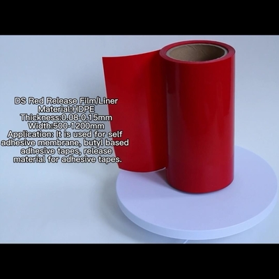 Film Rilis HDPE Warna Merah HDPE Silicone Dilapisi Rilis Liner Untuk Kaset Busa